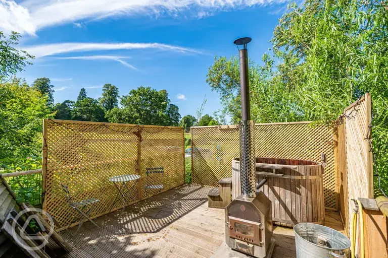 Private hot tubs for each of the glamping units