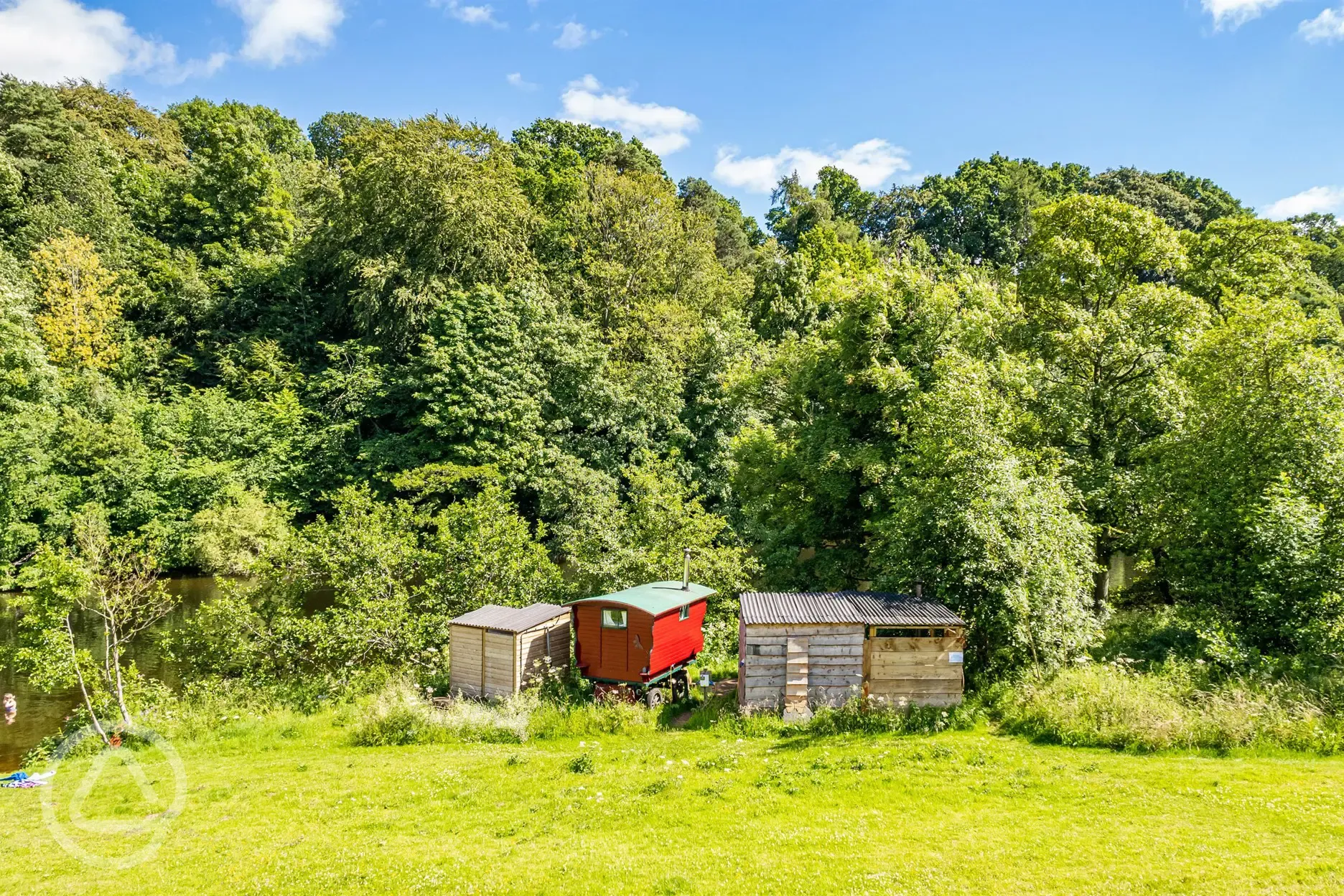Gypsy caravan located close to the river