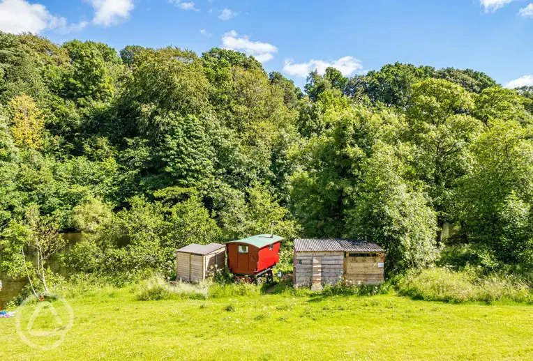 Gypsy caravan located close to the river