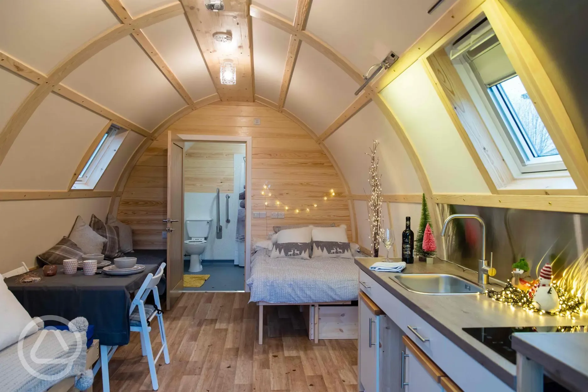 Barnside Wigwam glamping pod interior