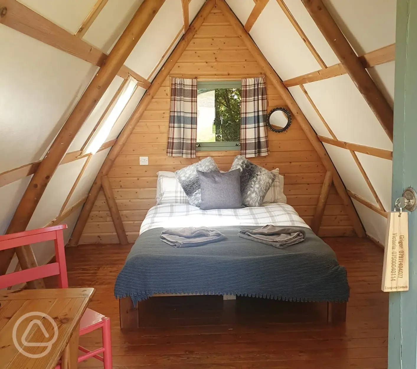 Original couple camping pod interior
