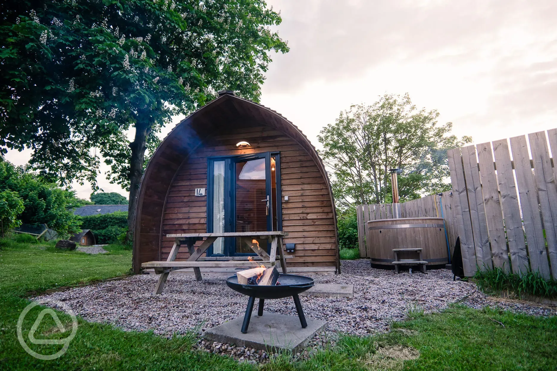 Barnside Wigwam glamping pod with hot tub