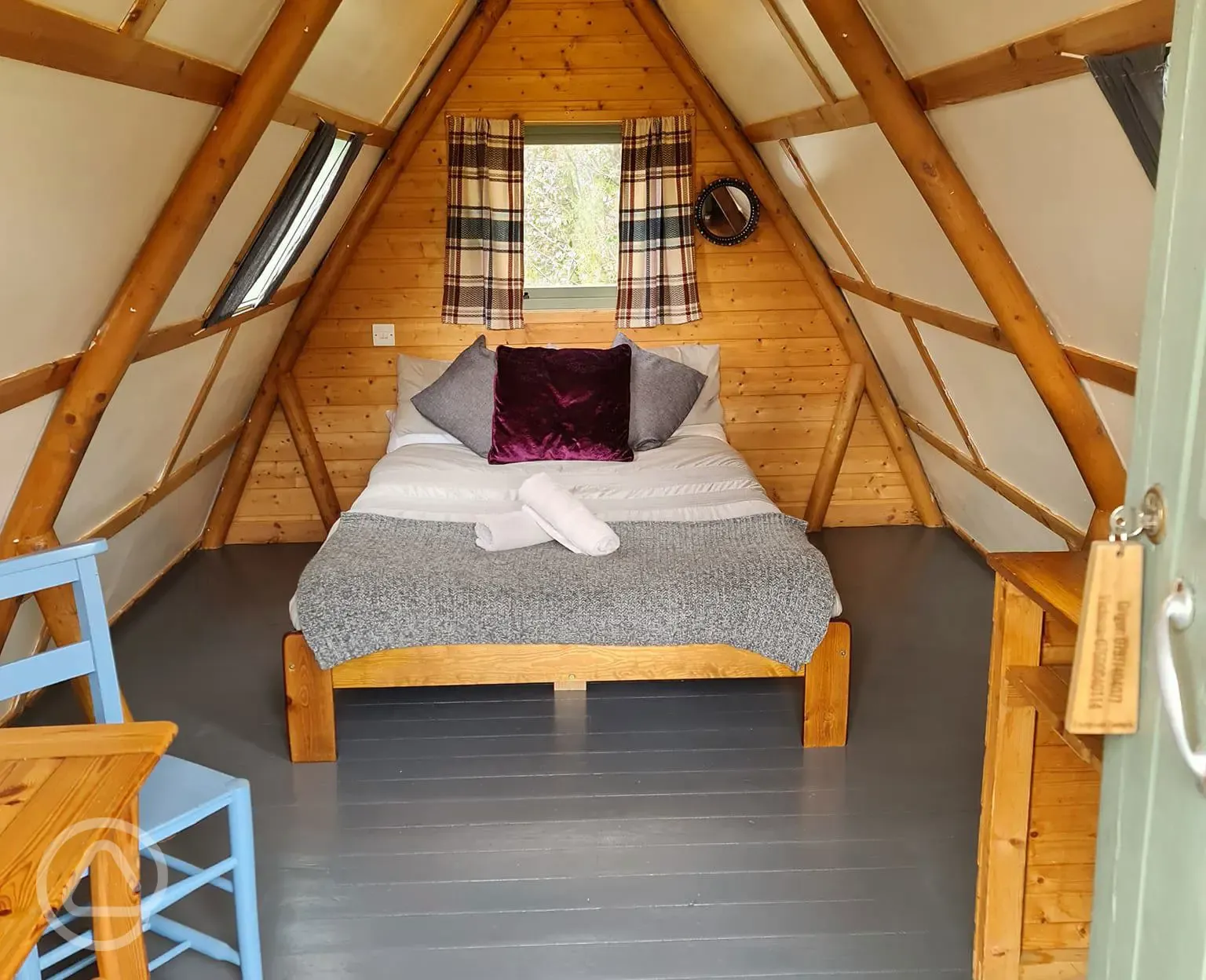 Millside Couple Wigwam pod interior