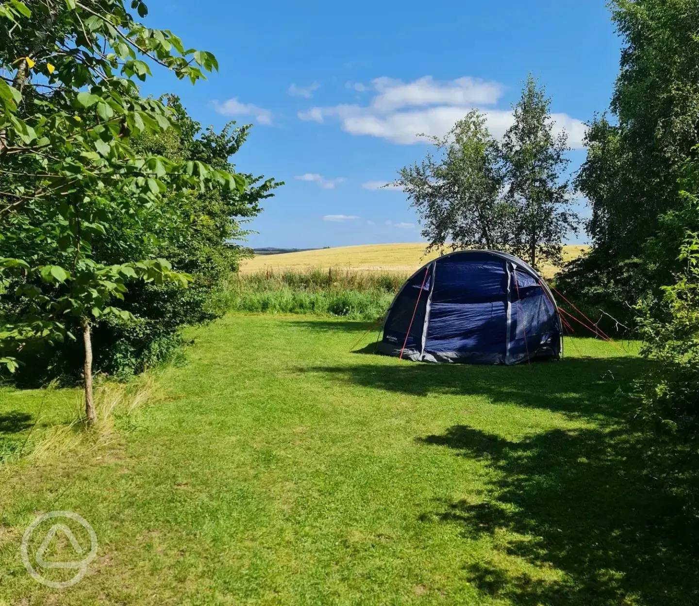 Non electric grass pitches for tents and small campervans (9m x 9m)