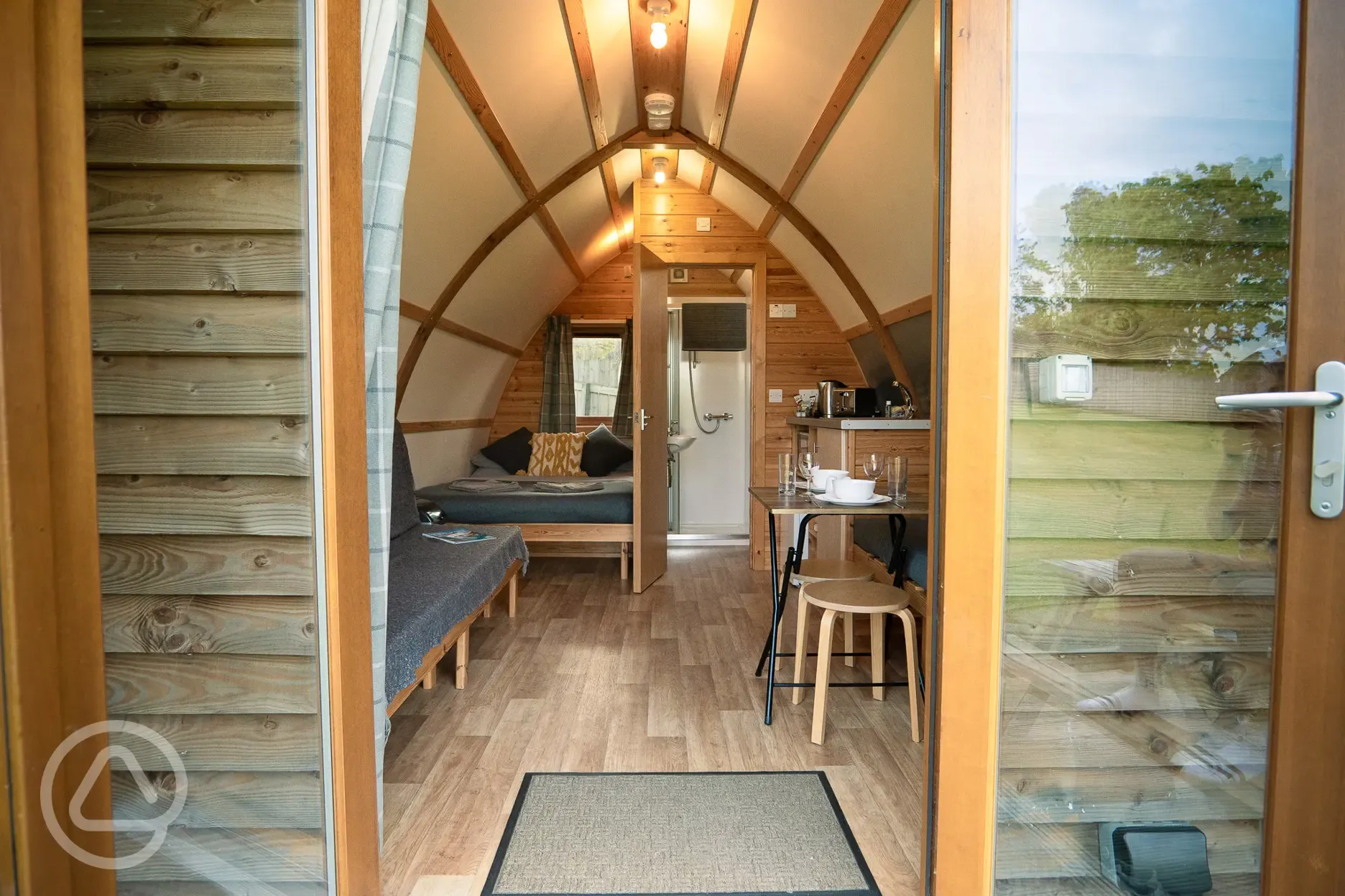 Barnside Wigwam glamping pod interior