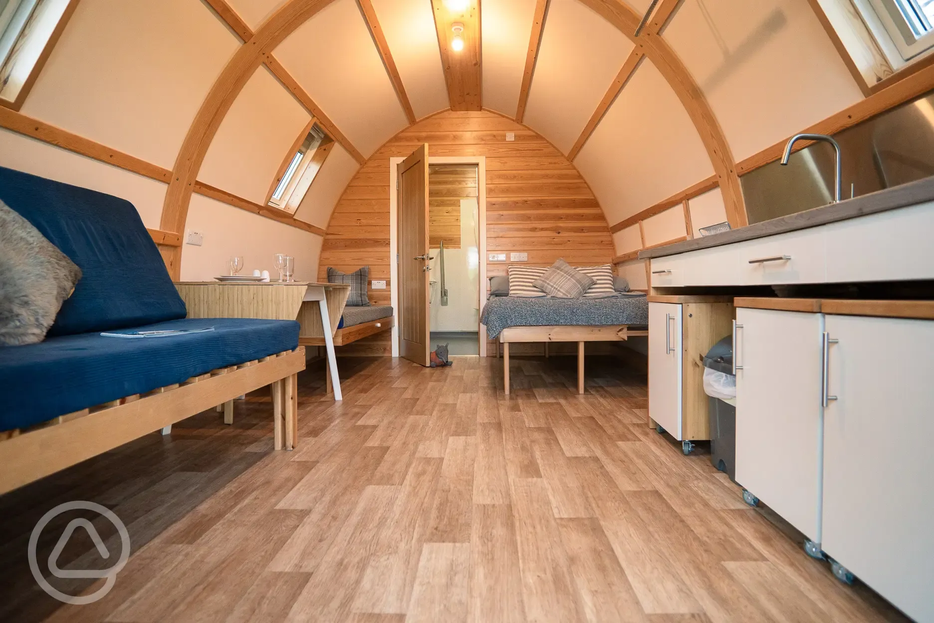 Barnside Wigwam glamping pod interior