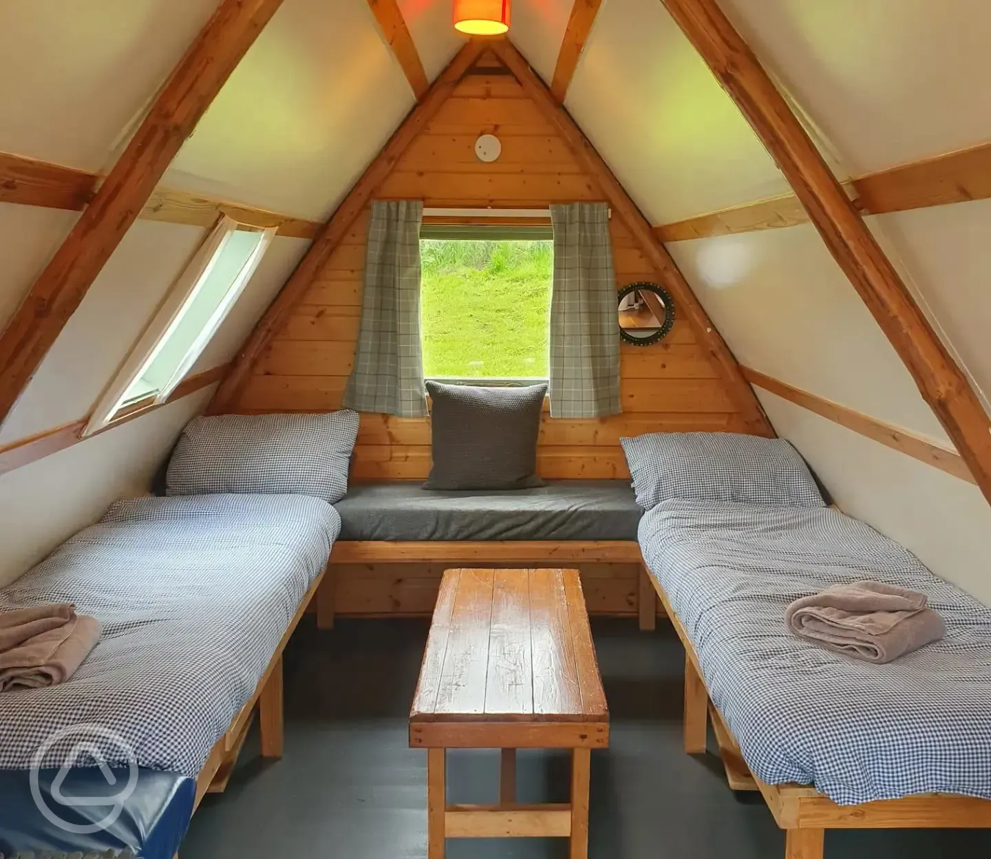 Original family camping pod interior