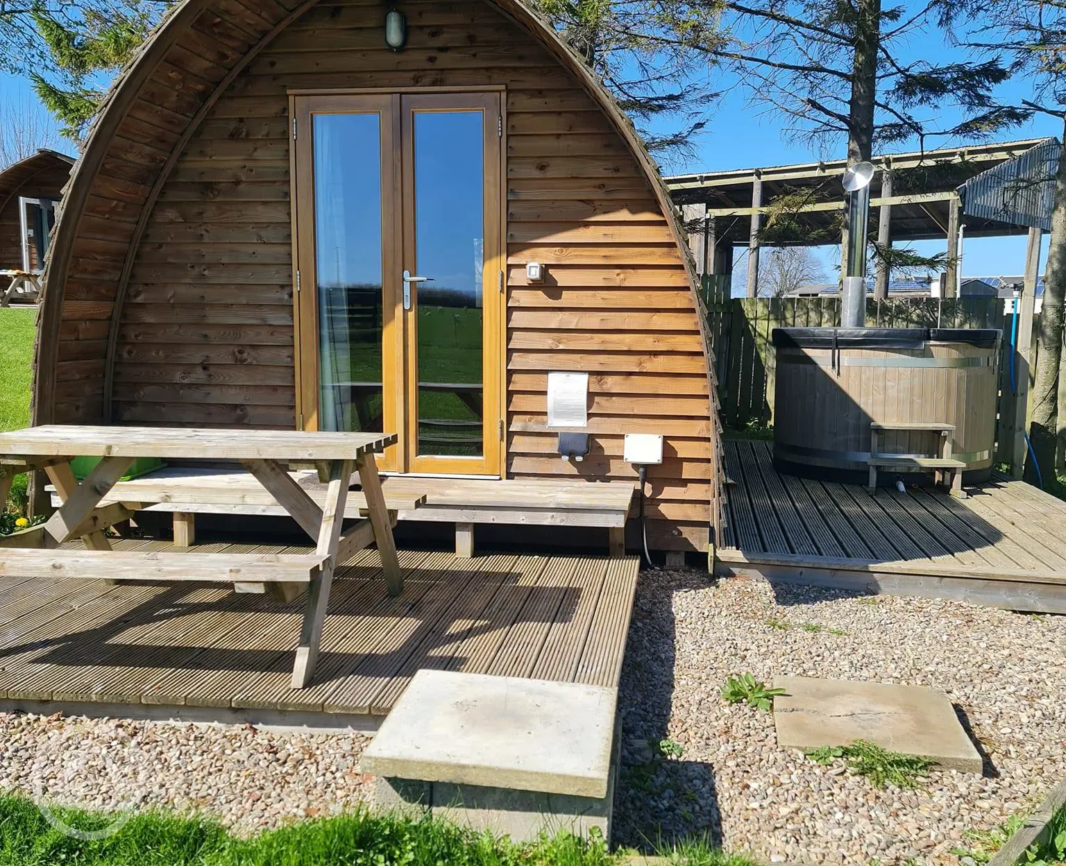 Barnside Wigwam glamping pod with hot tub