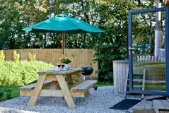 Pet Free Roundhouses outdoor seating area