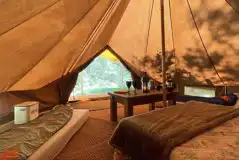 Wild glamping bell tent interior (please bring your bedding)