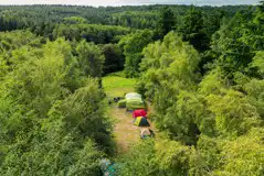 Aerial of the wild double tent pitches