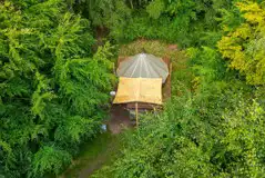 Wild glamping bell tent ins a secluded woodland