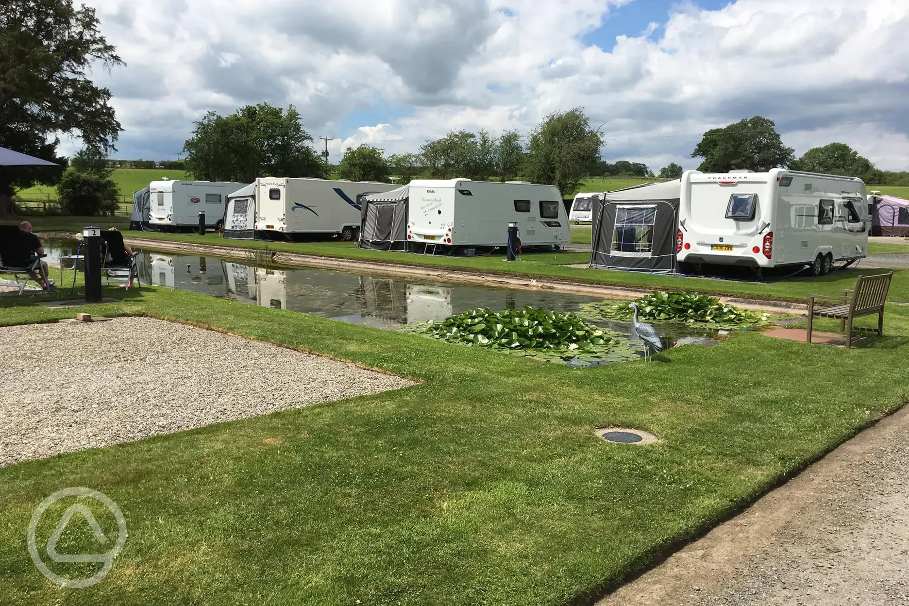 Pitches by the pond