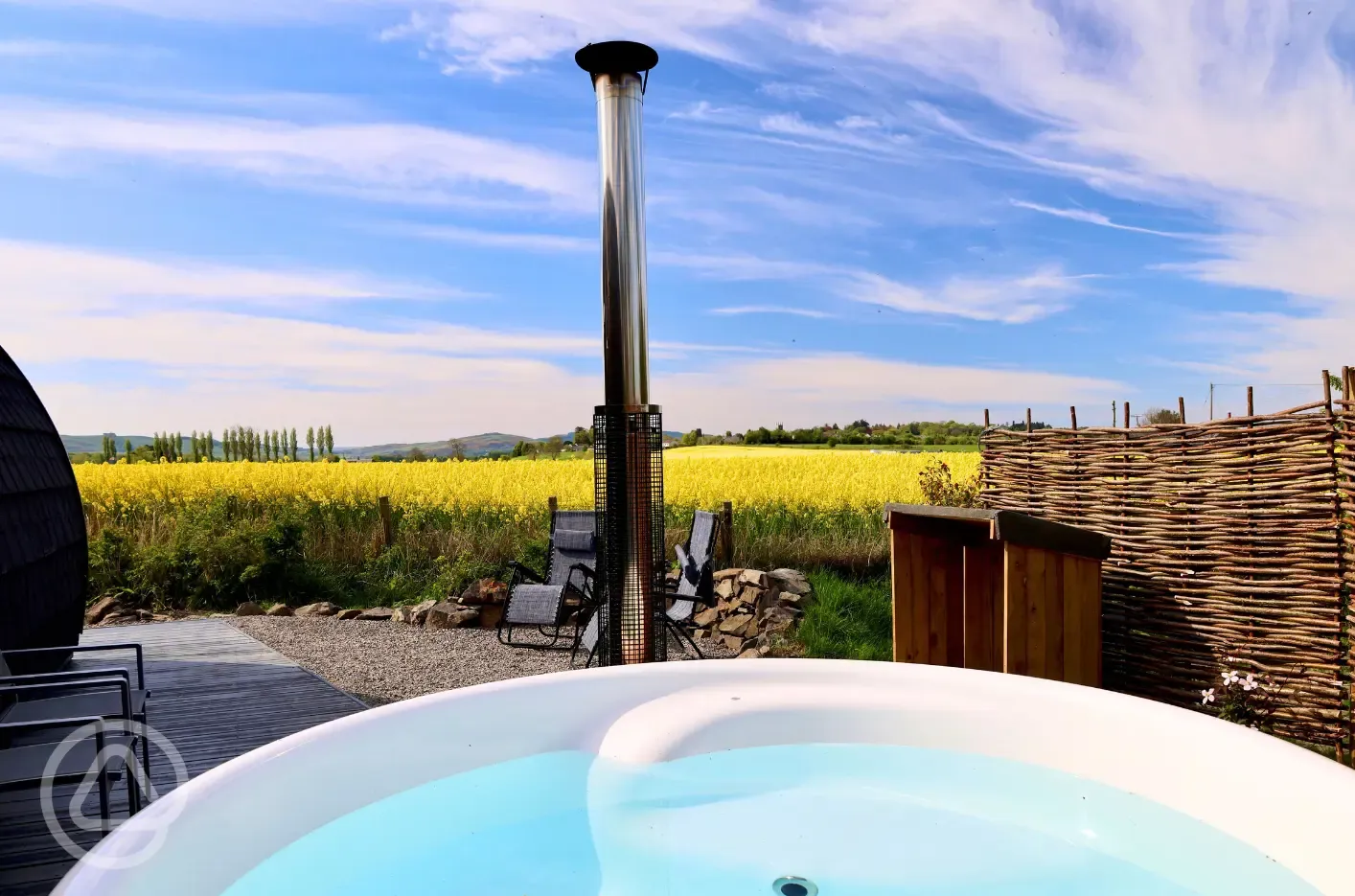 Glamping pod hot tub
