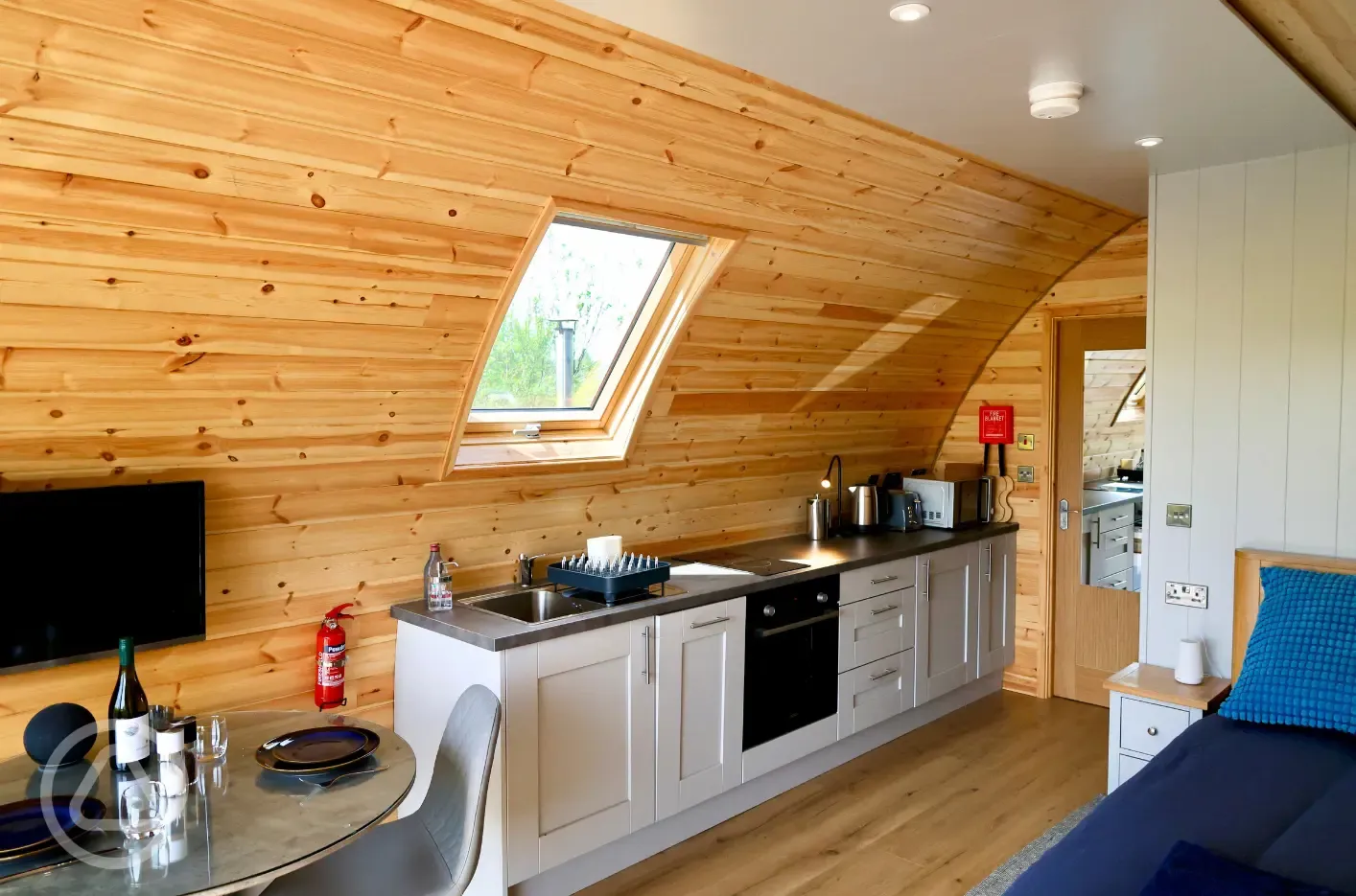 Glamping pod kitchen