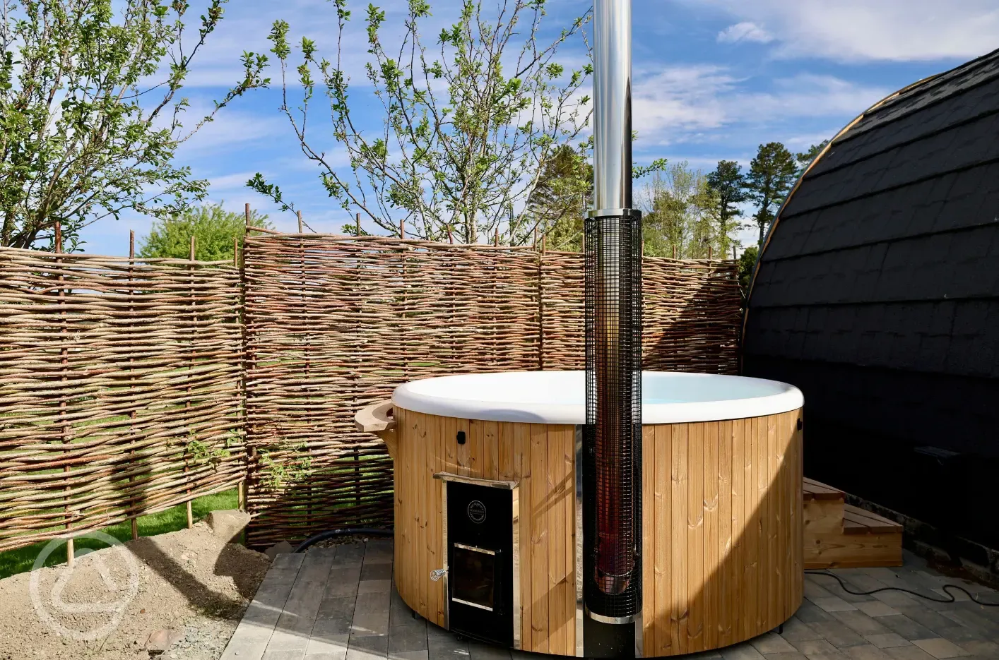 Glamping pod hot tub