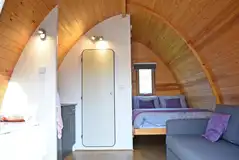 Eco pod with a double bed, double sofa bed and bedding Eco pod with a double bed, double sofa bed and bedding