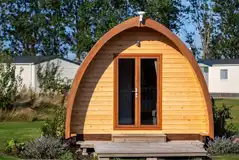 Eco glamping pods with small deck areas Eco glamping pods with small deck areas