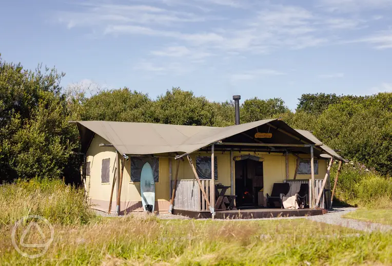 Safari Tent with an outdoor decking space