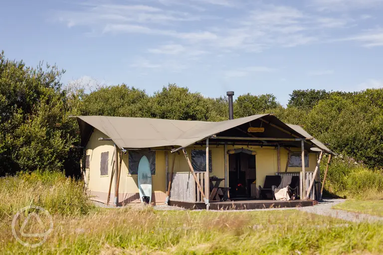 Safari Tent with an outdoor decking space