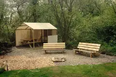 Covered kitchen, seating and fire pit Covered kitchen, seating and fire pit