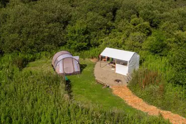 Premium camping pitches at Florence Springs with a private cooking space