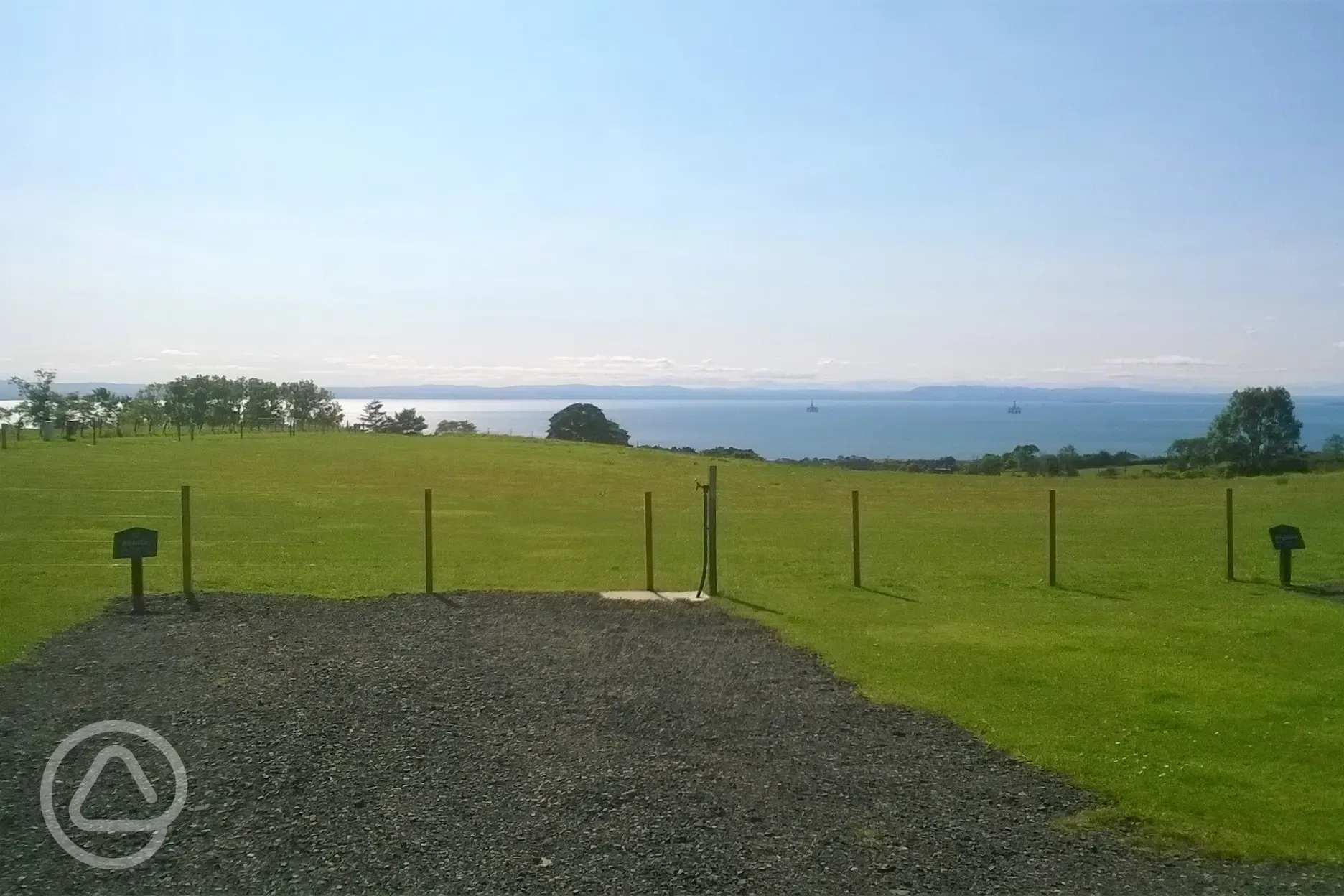 Fully serviced hardstanding pitches with sea views