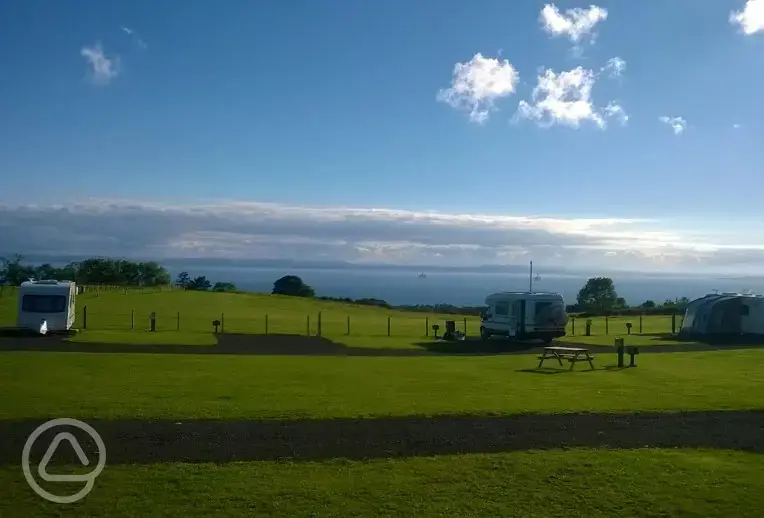 Fully serviced hardstanding pitches with sea views