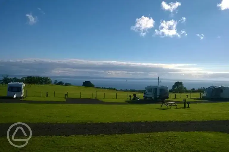 Fully serviced hardstanding pitches with sea views