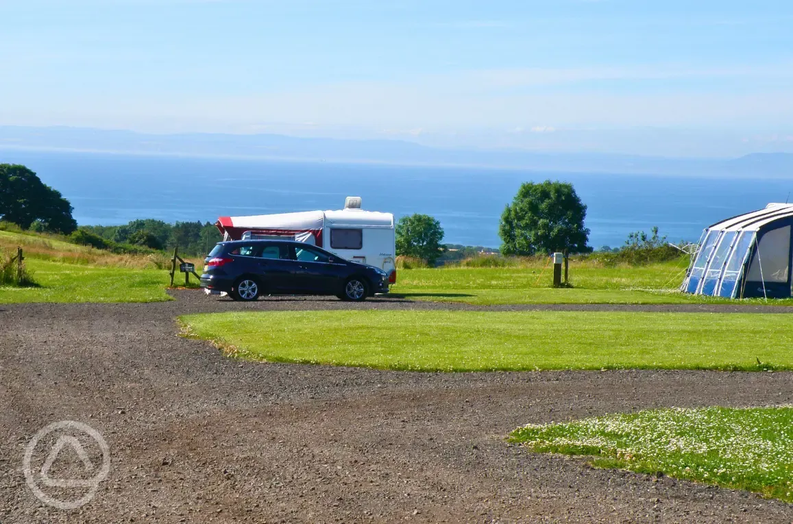 Fully serviced hardstanding pitches with sea views