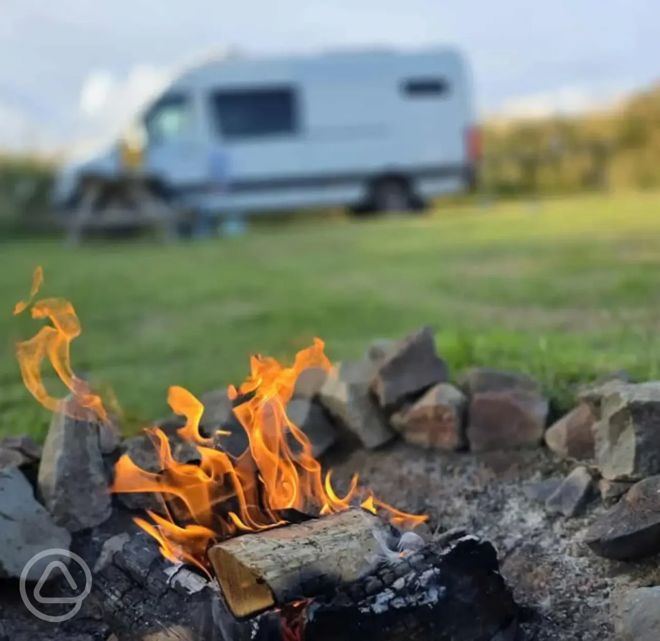 Private fire pits at Abercastle Campsite