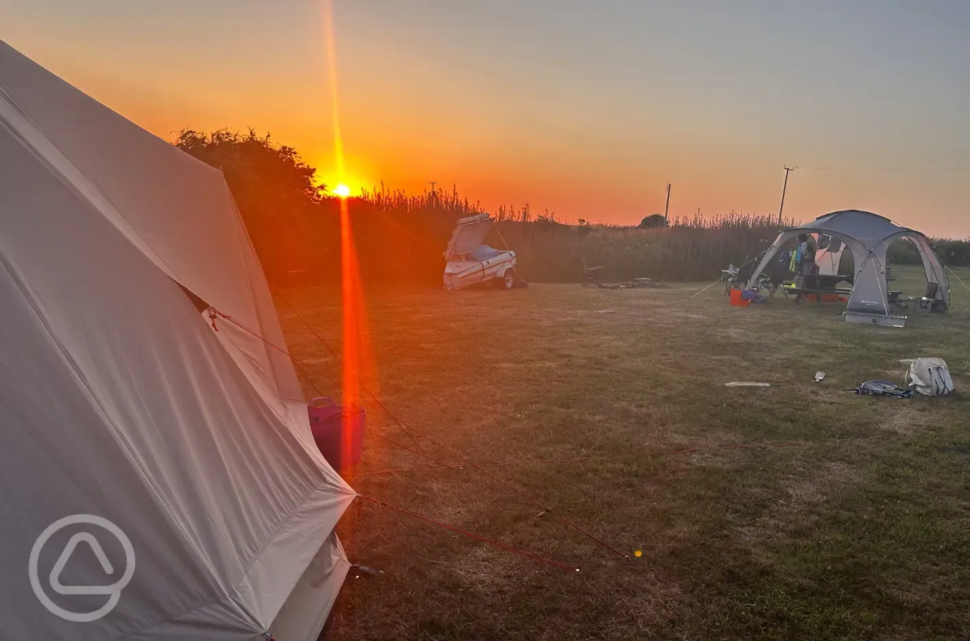 Abercastle Campsite at sunset