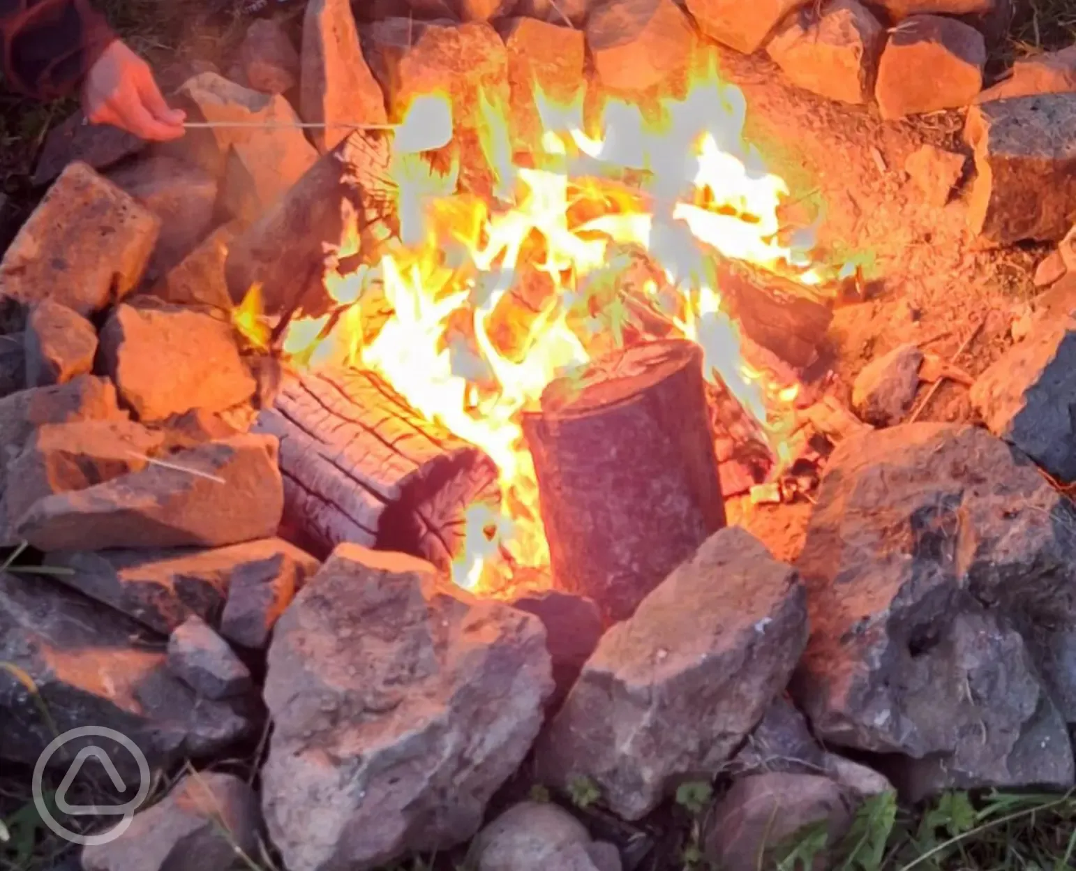 Private fire pits at Abercastle Campsite