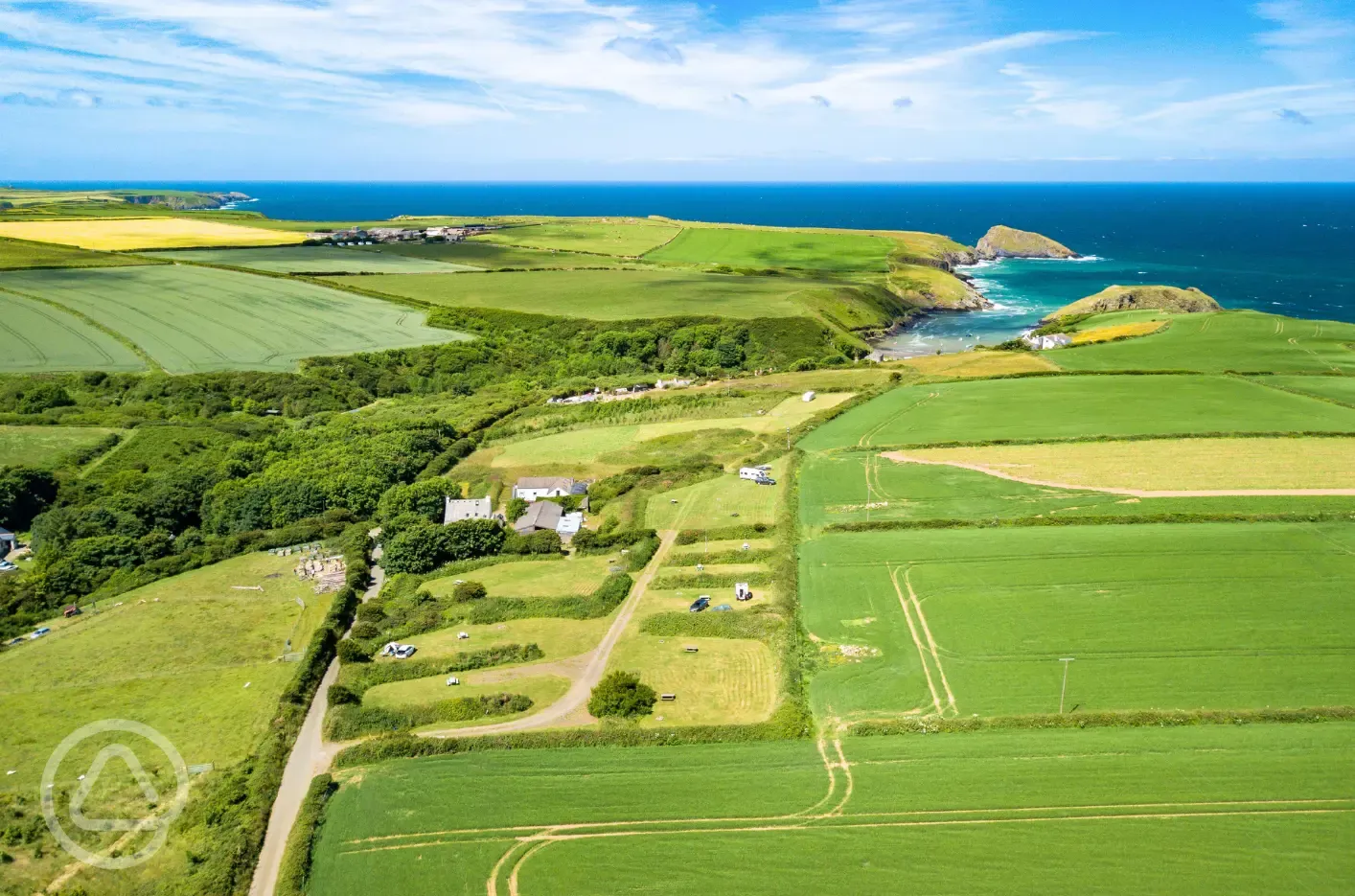Aerial of the campsite and coast