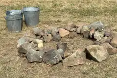 Private fire pits at Abercastle Campsite