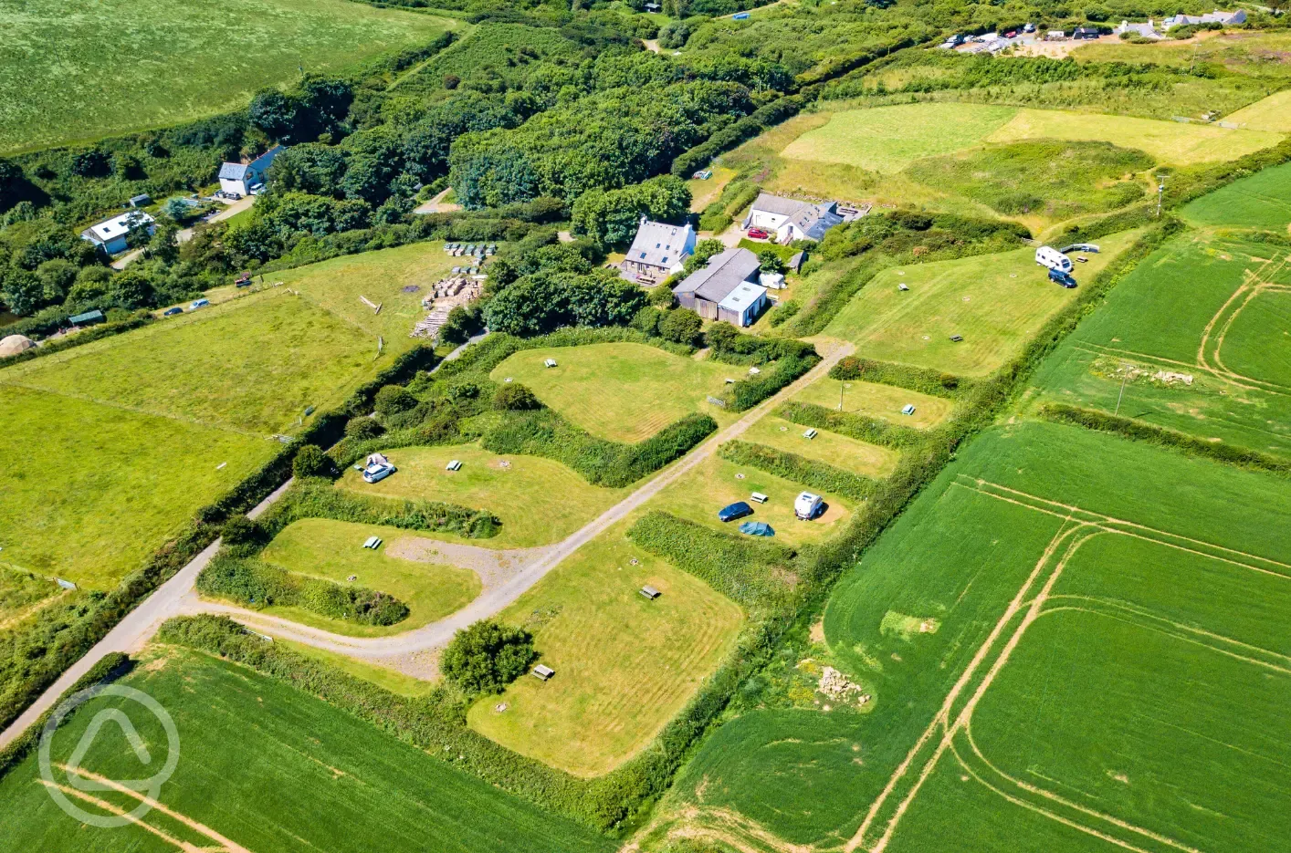 Birds eye view of Abercastle Campsite