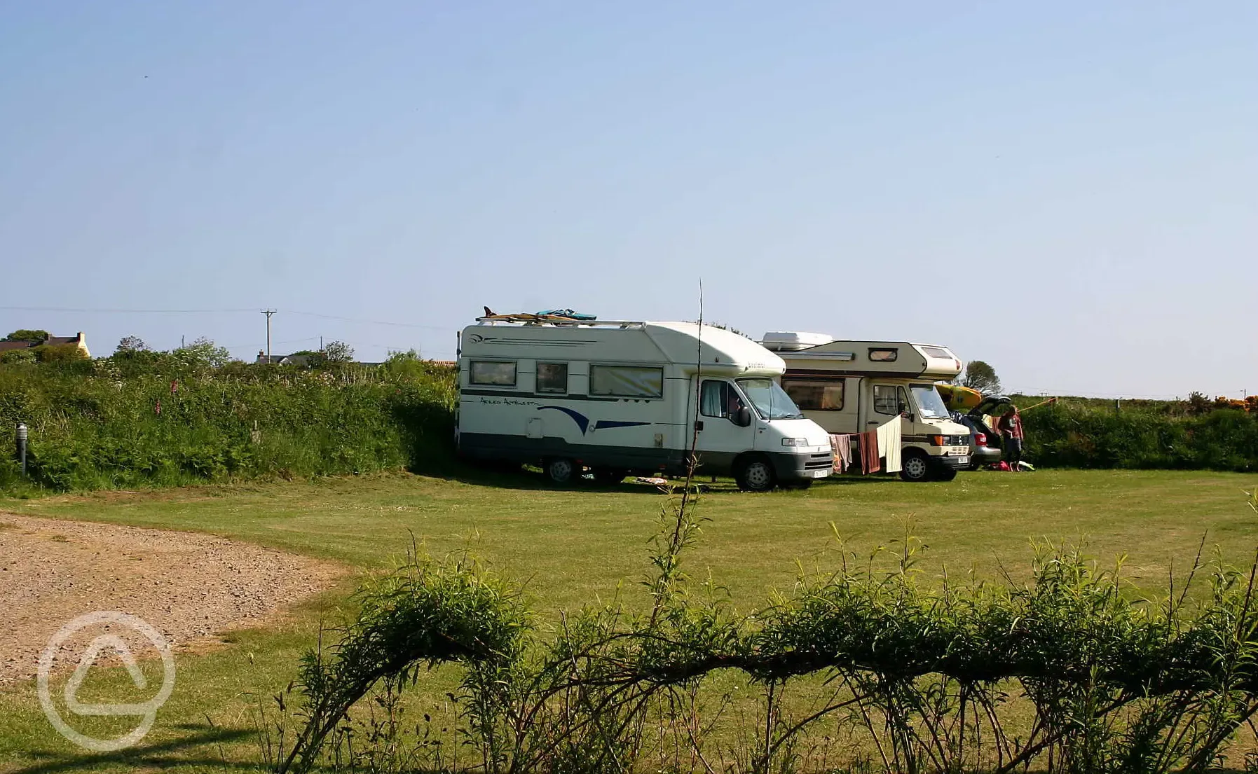 Caravan pitches at Glan-y-Mor Campsite