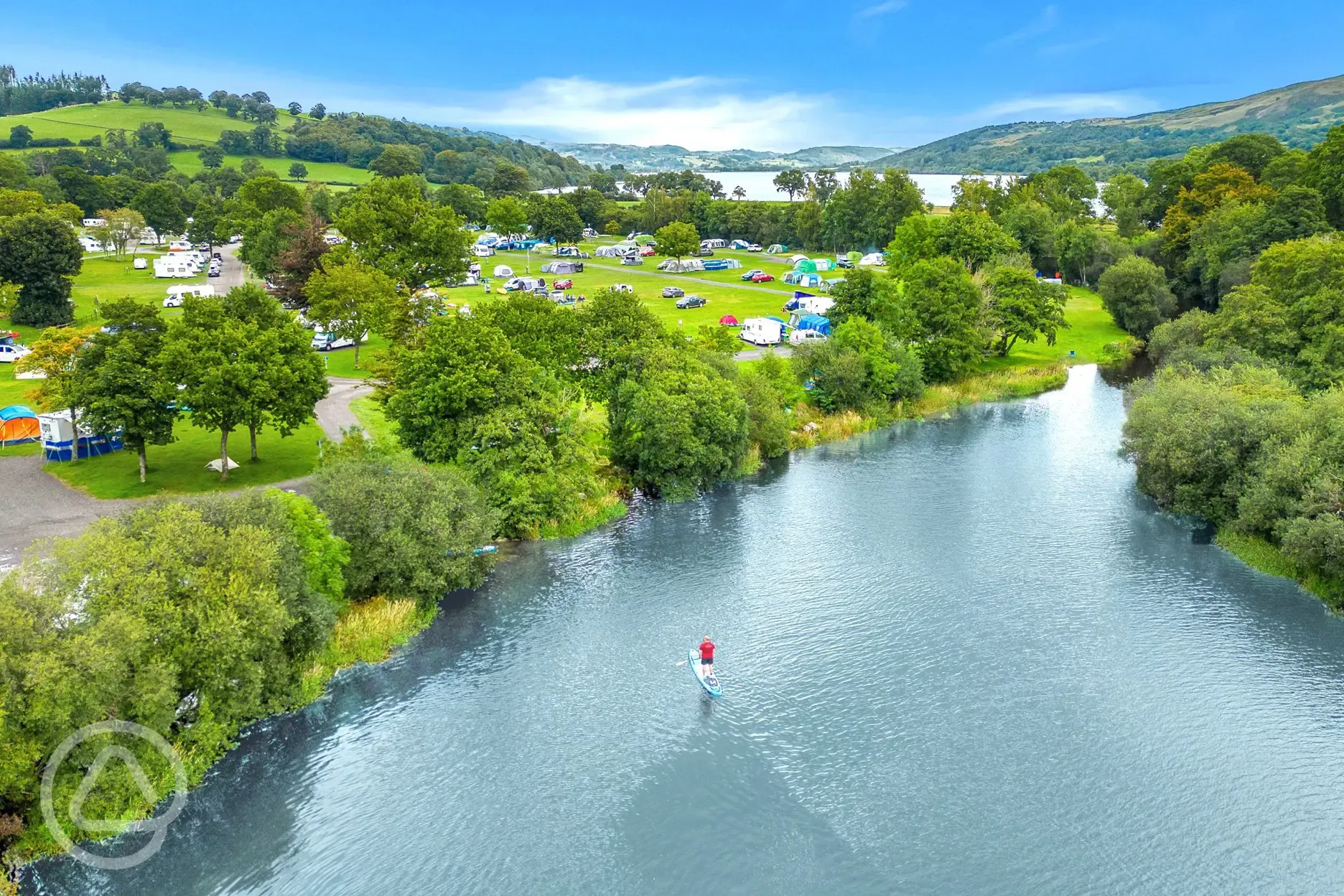 Aerial of the site and Lake Bala