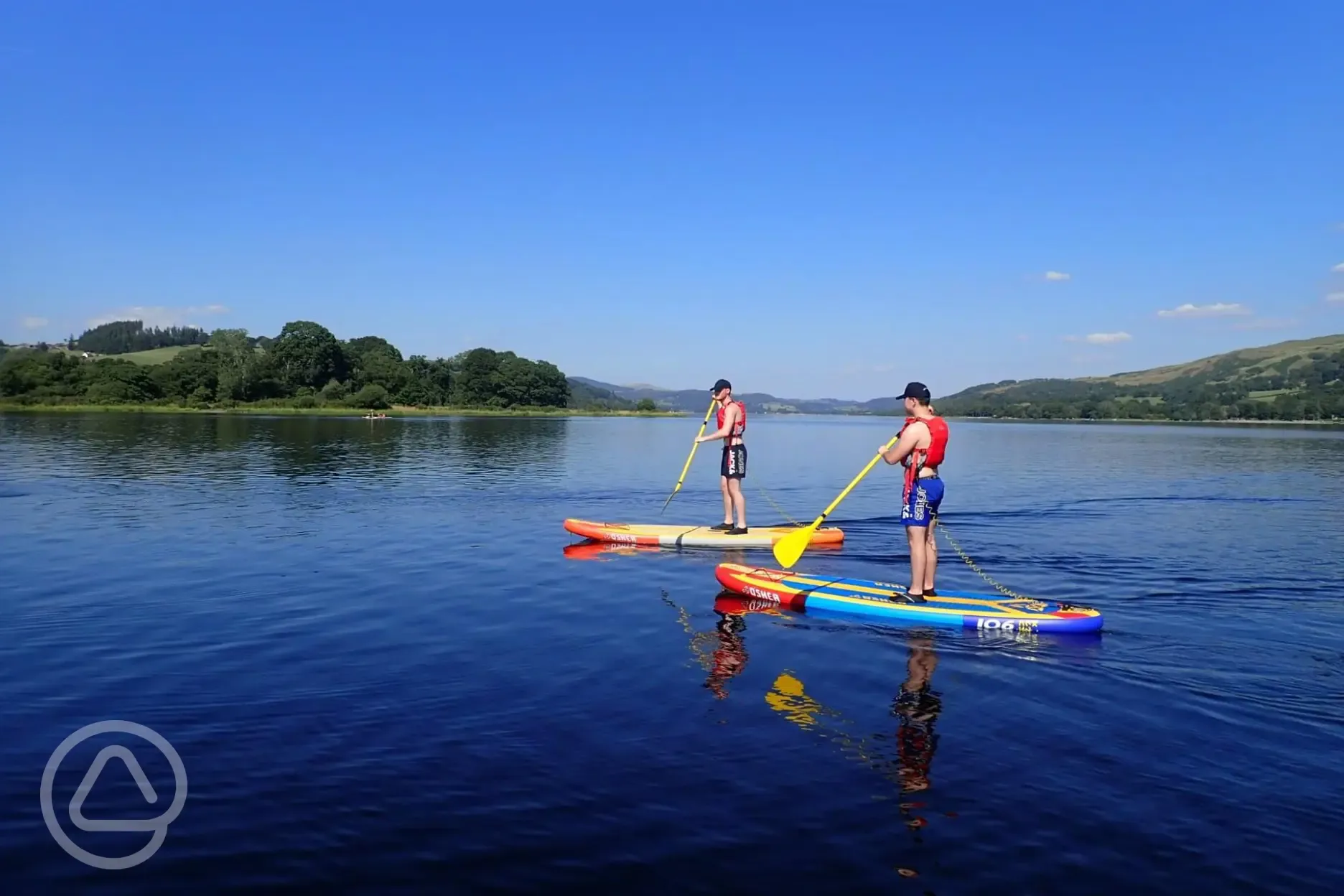 Paddle boarding on Lake Bala