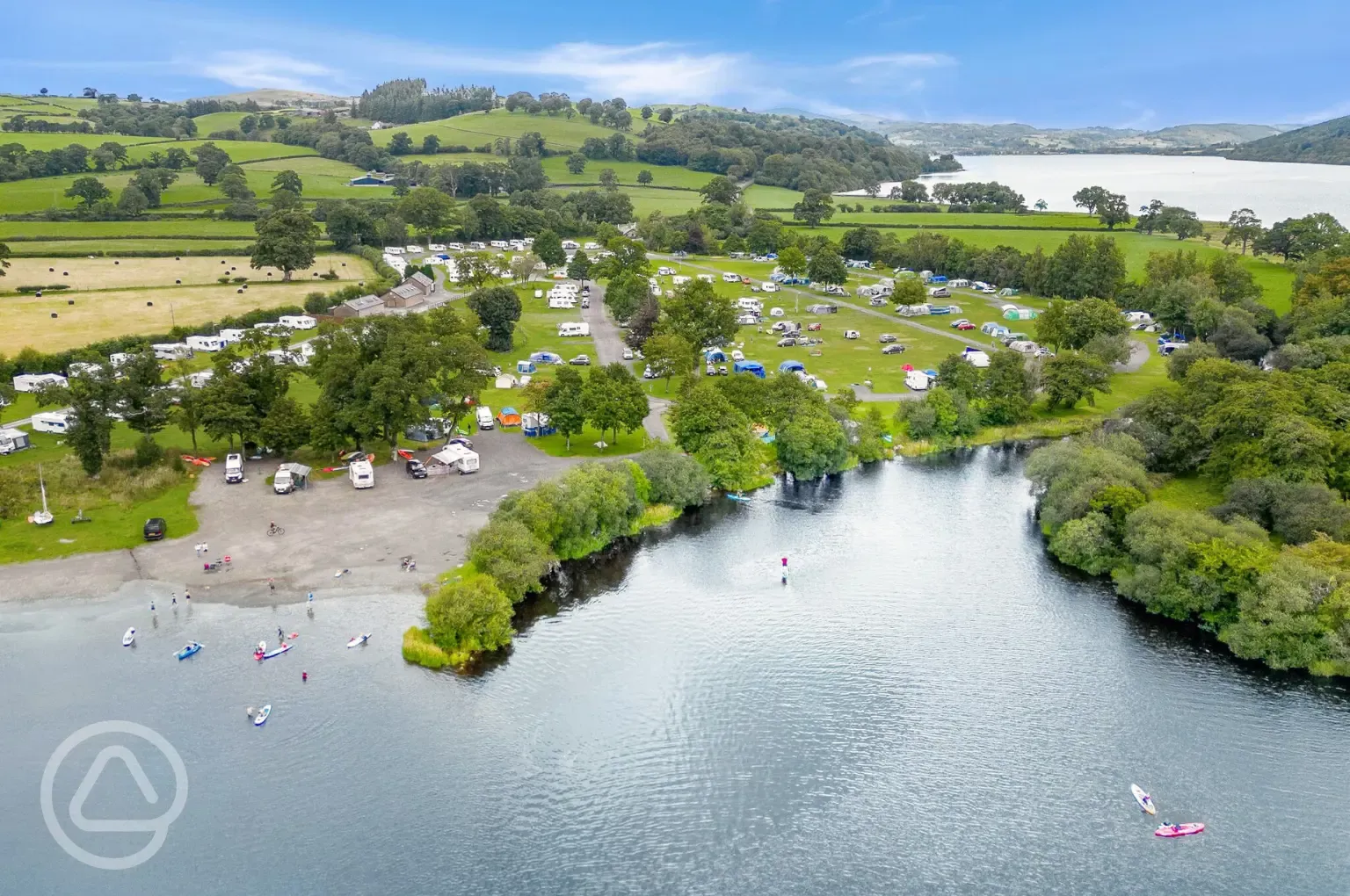 Aerial of the site and Lake Bala