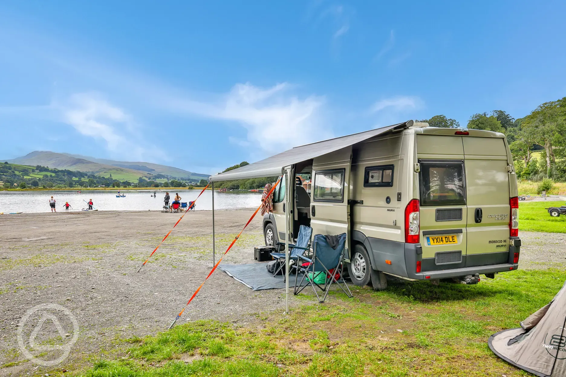 Hardstanding pitches overlooking Lake Bala