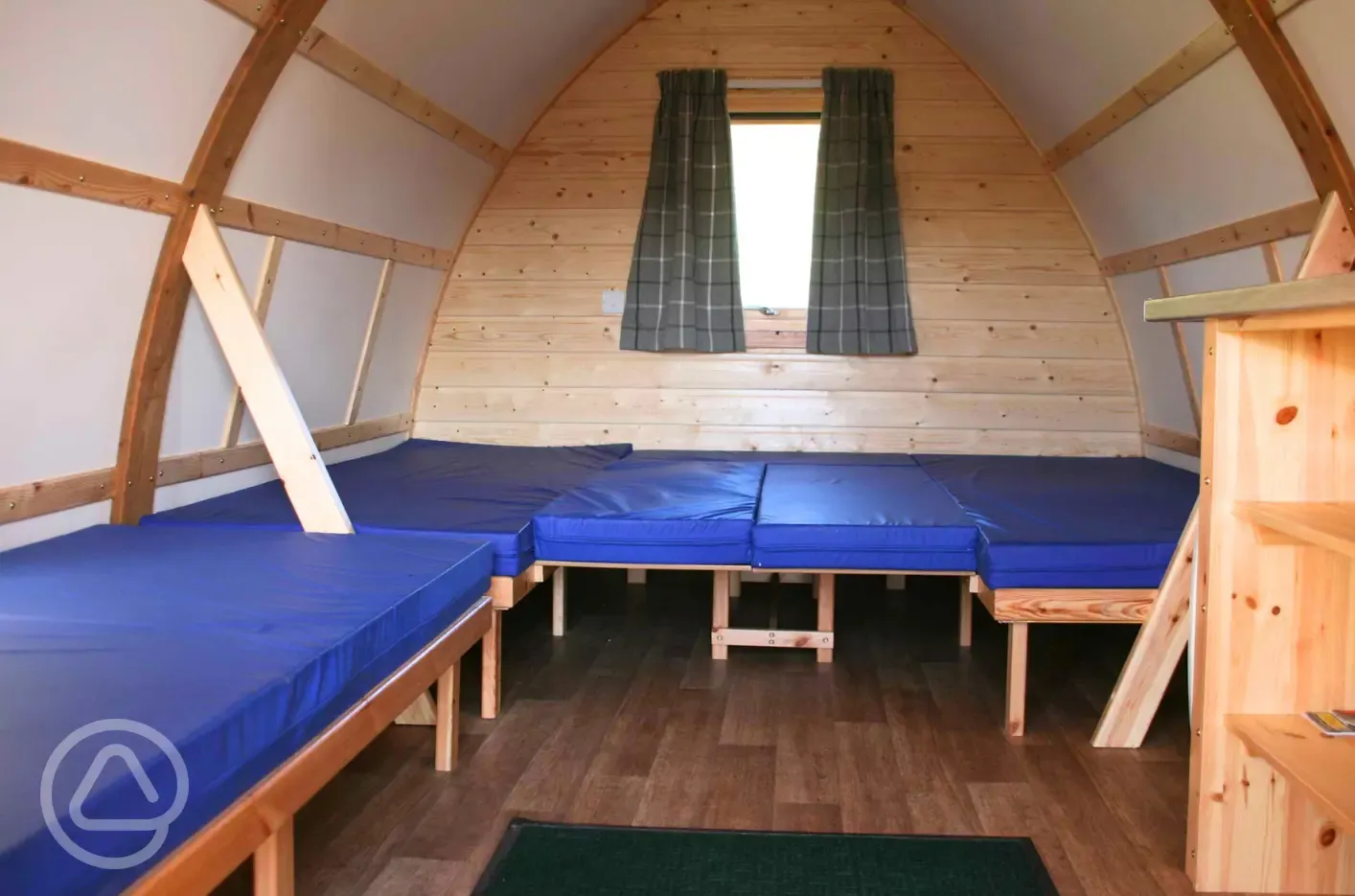 Camping pod interior