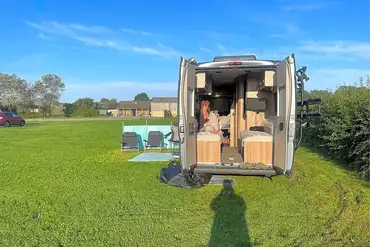 Grass pitches at Weston Caravan and Campsite