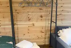 Ensuite glamping pod hanging rail