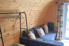 Ensuite glamping pod double sofa bed