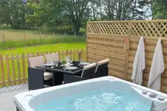 Private hot tub and seating area