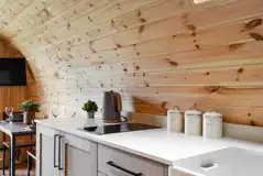 Pod kitchen with hob, kettle, toaster, microwave, air fryer, fridge and freezer Pod kitchen with hob, kettle, toaster, microwave, air fryer, fridge and freezer