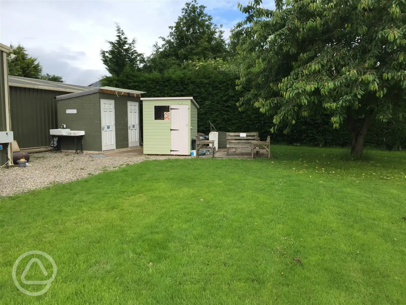 The Shower and Toilet facilities - plus the Information hut.