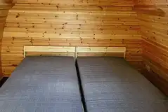 Camping pod two single beds with mattresses 