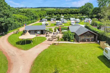 Aerial view of the campsite